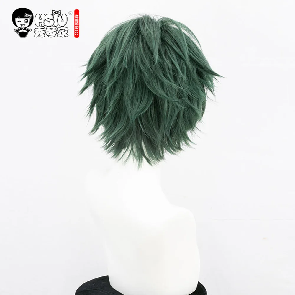 HSIU Faust Cosplay wig Game Arknights Wig Dark green short hair Party Halloween boy | Тематическая одежда и униформа