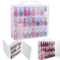 clear nail polish organizer holder case for 48 bottles adjustable dividers nail polish bottle needlework lipstick storage box