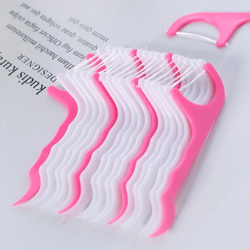 

25 Pcs/Lot Disposable Dental Flosser Interdental Brush Teeth Stick Toothpicks Floss Pick Oral Gum Teeth Cleaning Care
