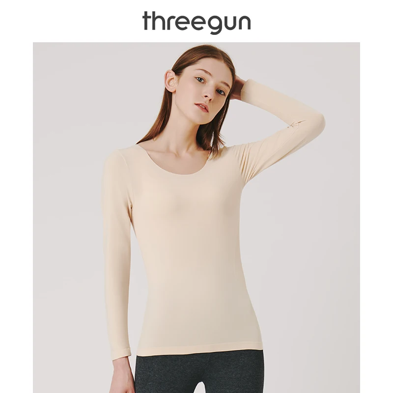 THREEGUN теплая нижняя рубашка для женщин осень зима гиалуроновая кислотная кожа