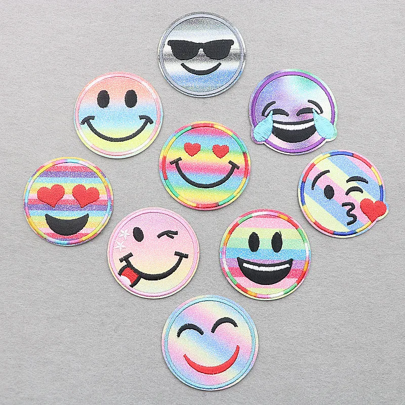 New High quality love smiley face cartoon embroidered iron on patch clothes jeans decorative repair sewing decals DIY applique | Дом и сад