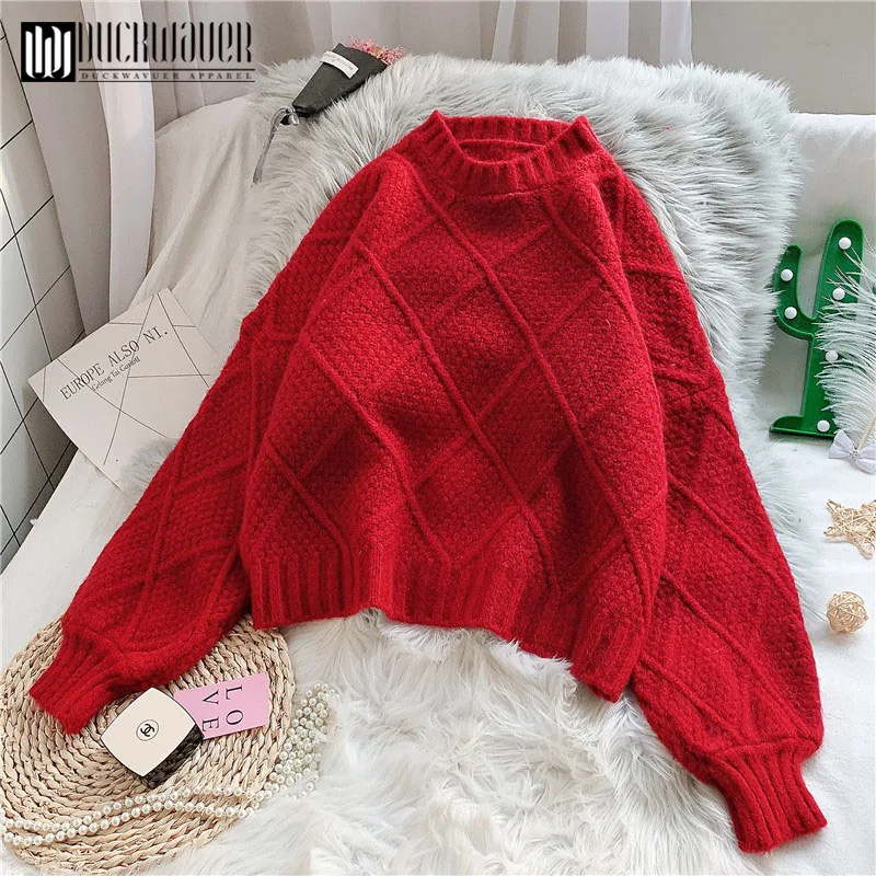 Женский вязаный свитер Duckwaver пуловер с длинным рукавом и круглым вырезом джемпер