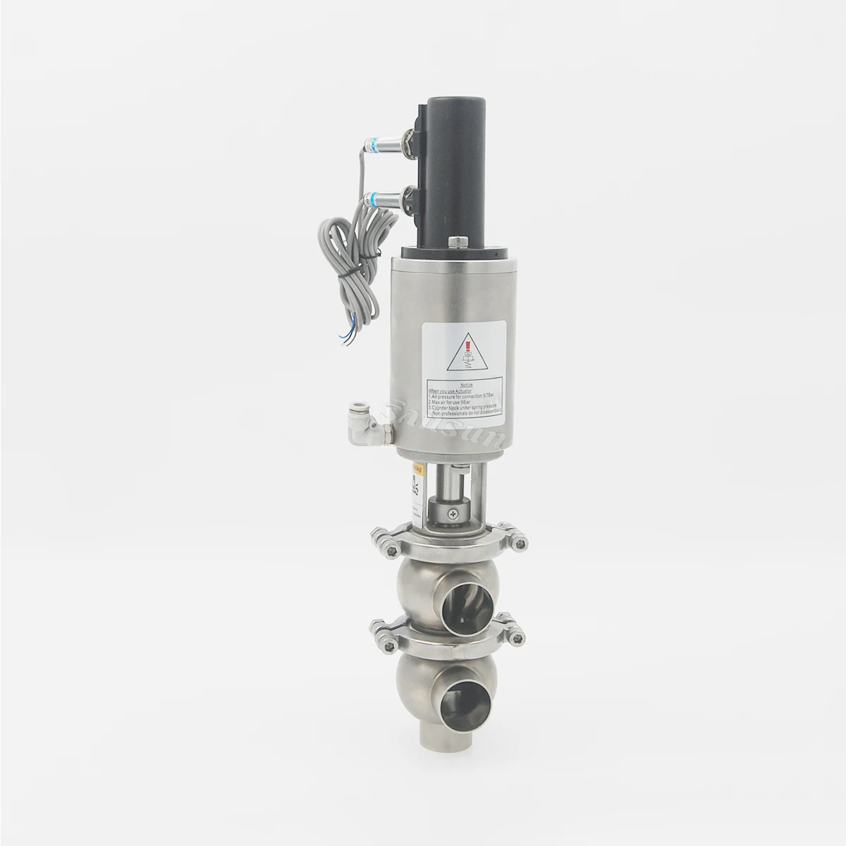 

SS304 sanitary stainless steel pneumatic control reversing valve with sensor