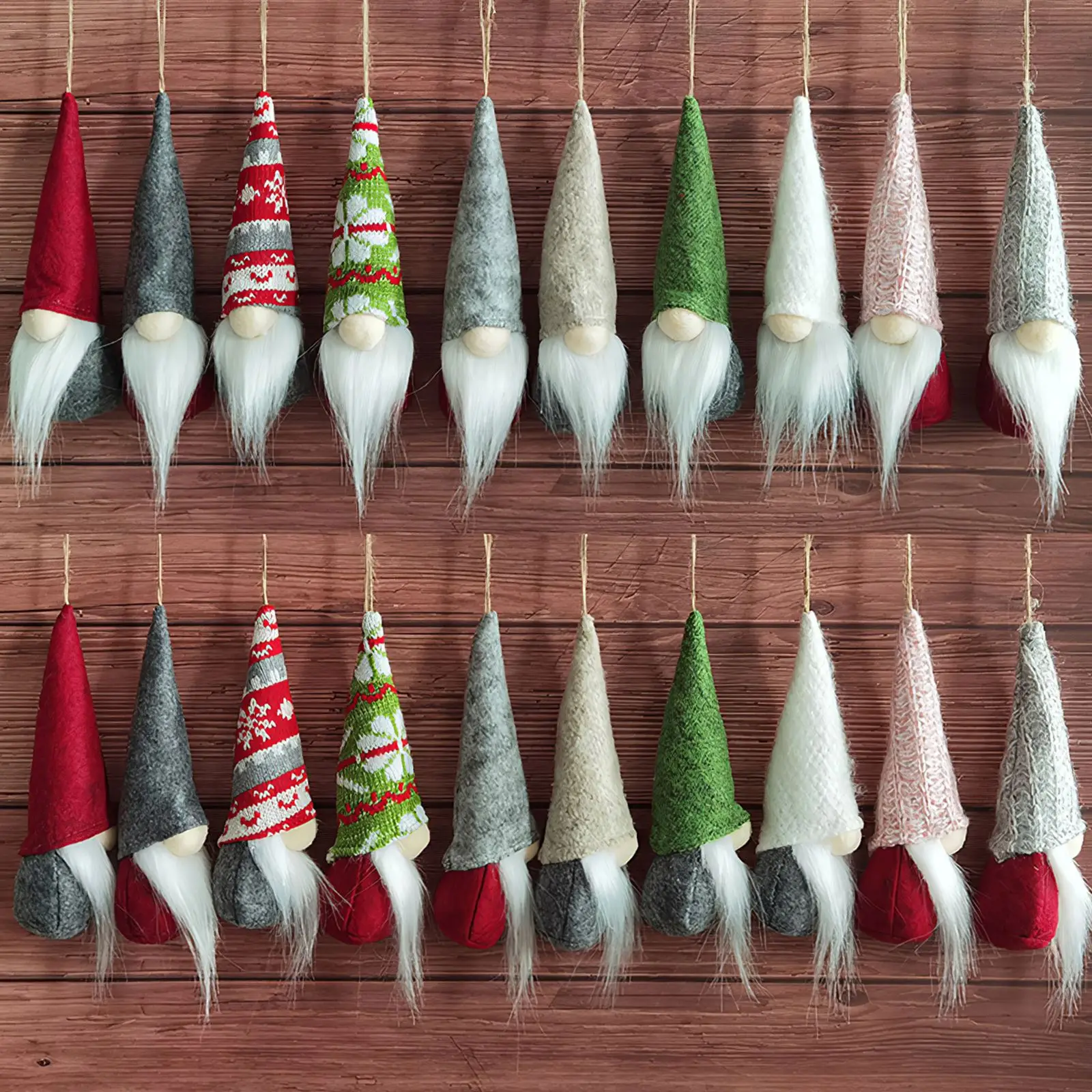 

10pcs Christmas Ornaments Gnomes Santa Hanging Ornament Non-Woven Fabric Christmas Doll Home Decoration Kids Gifts