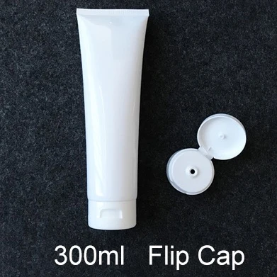 300ml-Flip Cap 5 мл 10 мл 30 мл 50 мл 100 мл 200 мл белая пластиковая мягкая бутылка для макияжа для выдавливания крема пузырьки для шампуня емкость для лосьона 30 шт - Цвет: 300ml-Flip Cap