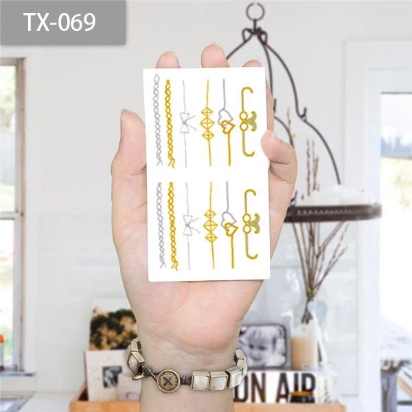 New Body Art Beauty Party Women Makeup Golden Sexy Patten Chain Waterproof Temporary Tattoo Stickers | Красота и здоровье