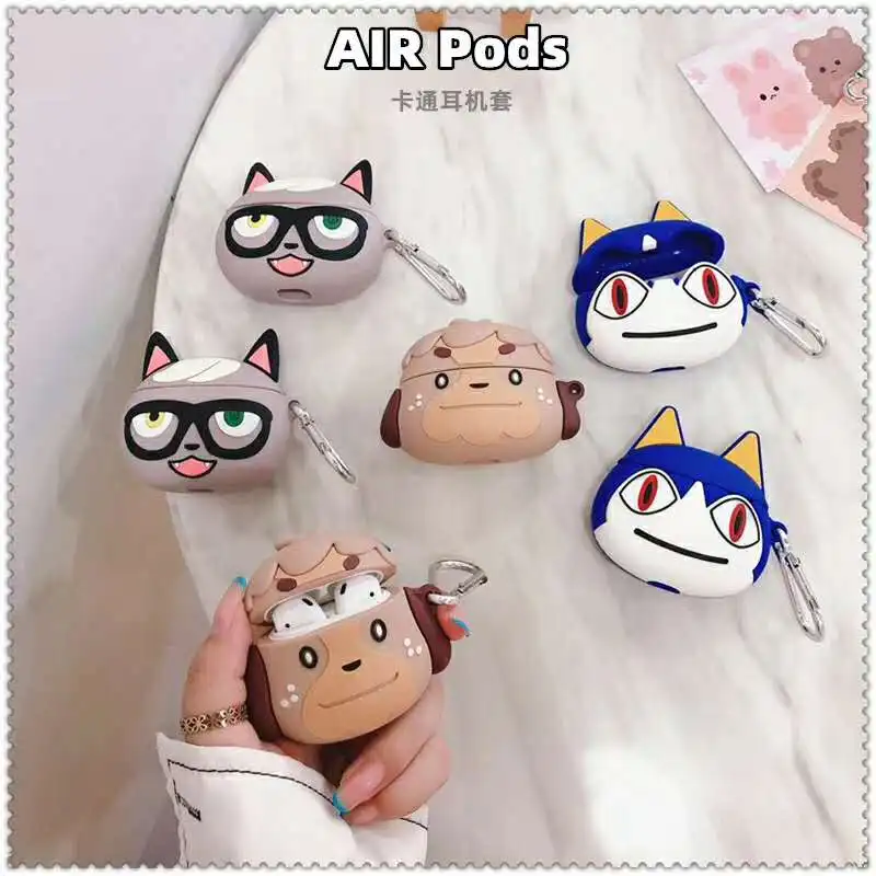 Чехол с 3D изображением животного пересечения енота для AirPods 1 2 pro зарядная коробка
