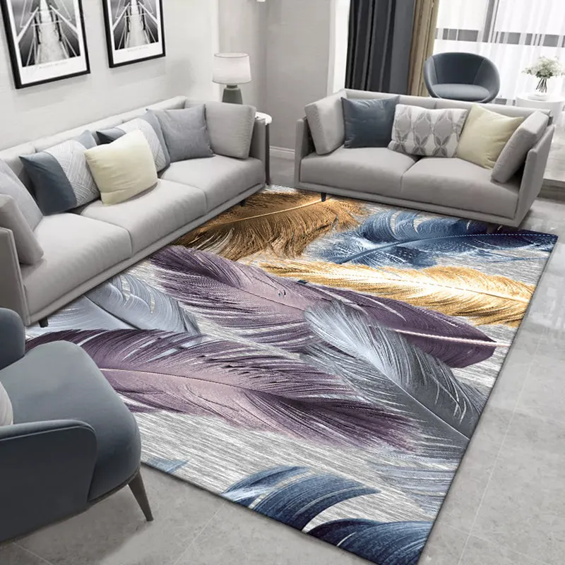

Living Room Big Carpet Coffee Table Floor Mat Nordic Modern Minimalist Home Carpet Printed Kids Bedroom Play Area Carpet