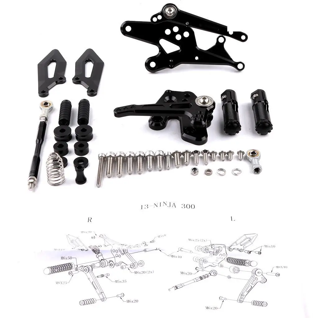 

For Yamaha YZF R3 R25 Rear Sets Rearset Footrest Foot Rest Pegs YZF-R3 YZF-R25 2014 2015 2016 CNC Adjustable Rider Footpegs