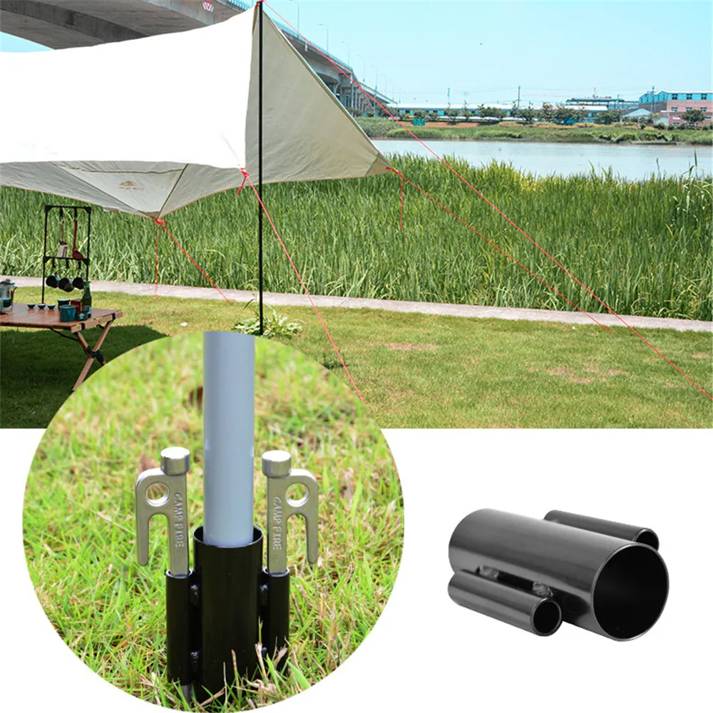 

Подставка для тента, круглая удлиненная железная палатка с двойными отверстиями, устойчивая к ветру, для кемпинга, походов, пикника, рыбалки