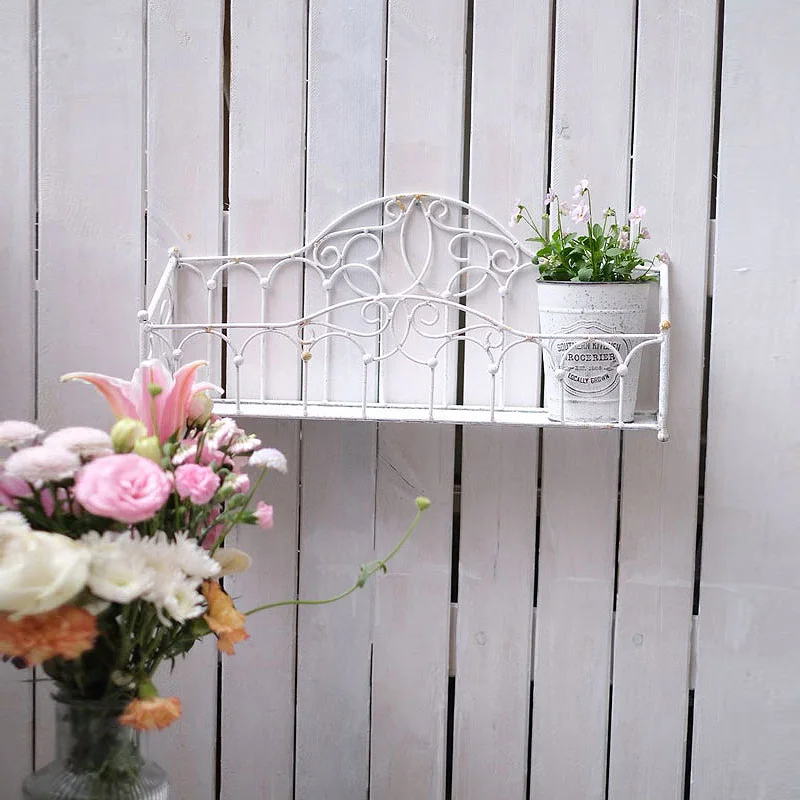 hand crafted rustic retro metal wall flower pot holder
