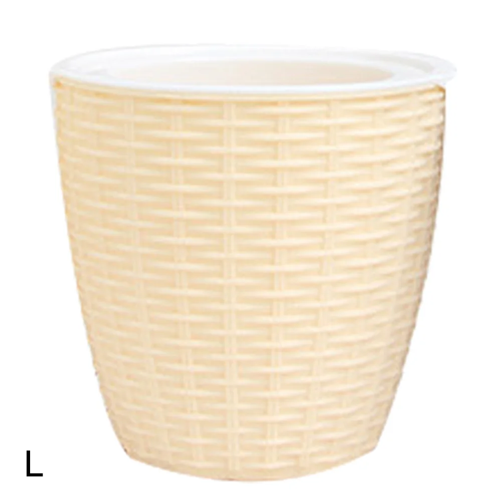 Горшка крышка внутреннего Пластик ротанг чехол с изображением цветка круглый