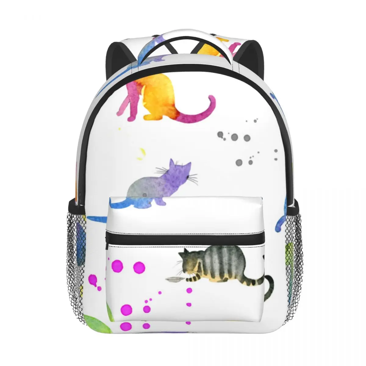2022 Children Backpack Toddler Kids School Bag Watercolor Funny Cat Kindergarten Bag for Girl Boys