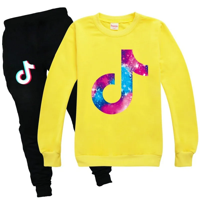 

tkk tok new Children's spring and autumn sweater suit long-sleeved T-shirt + casual pants Boys and girls home sweatshirts