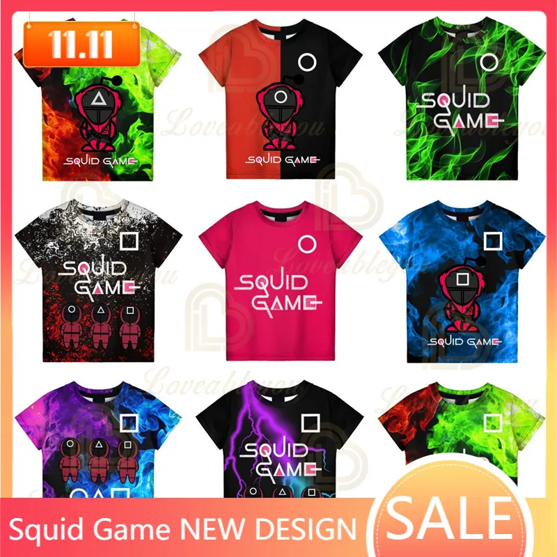 

Round Six Cosplay Costume Korean 456 The Game T-shirt Movie Child Tops Women Men Tees 3d T shirt Boys Girls Kids Tees Tops