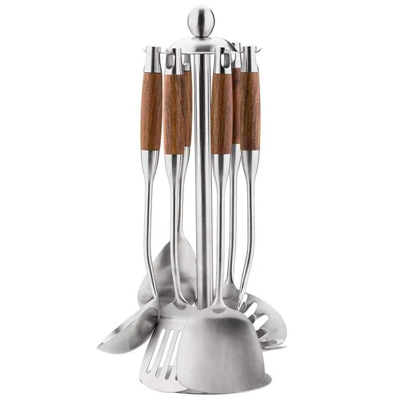 

Kitchen Utensil Set, Utensil Set Spatula Set, Cooking Utensil Set Spatula Set with Holder 7PCS for Cooking