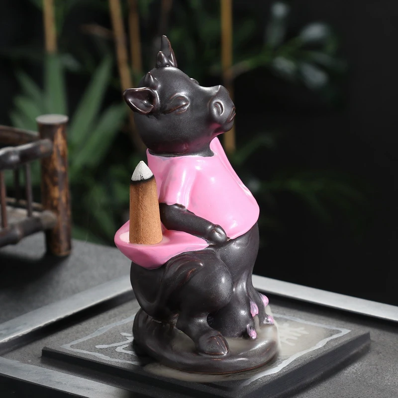 1* Ceramic Backflow Incense Burner Holder Cow Censer Creative Home Office Decor accessories | Дом и сад