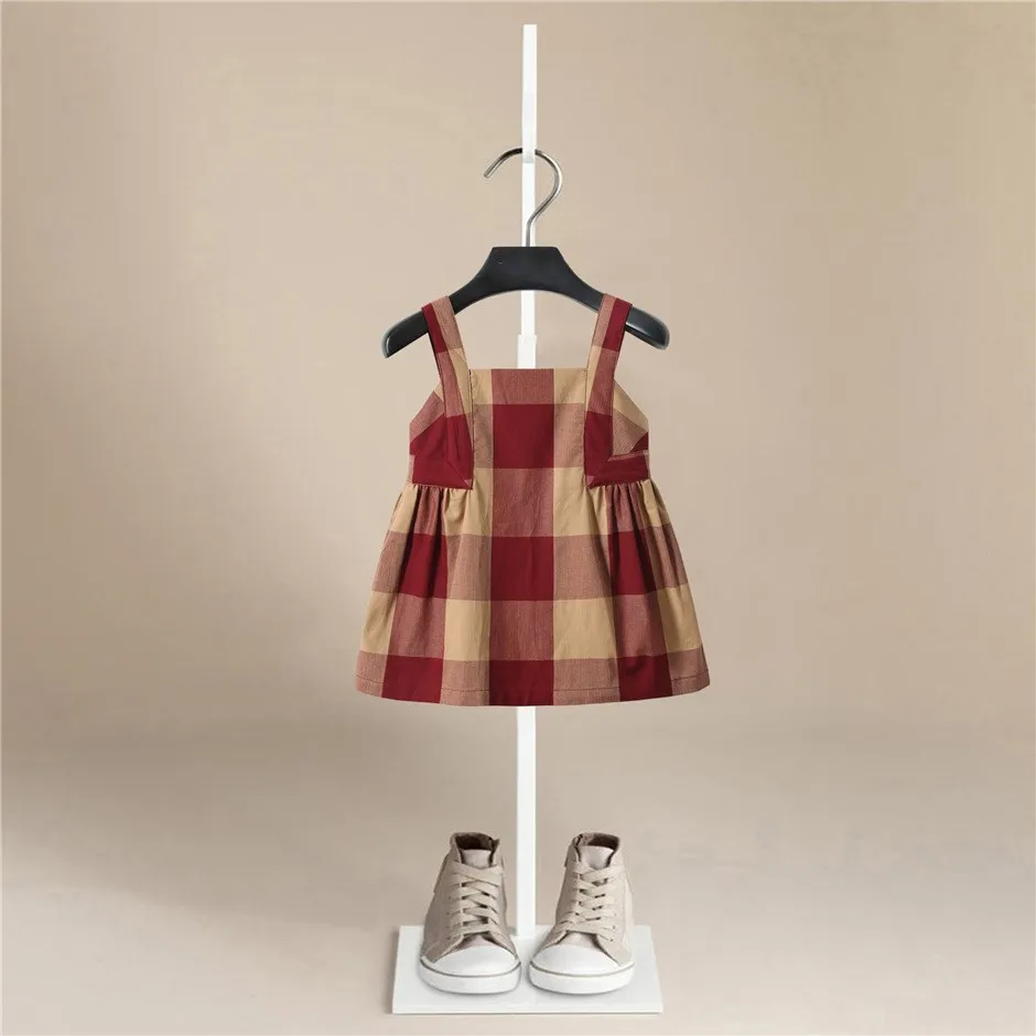 

Toddler Tutu Suspender Skirt Infant Kids Baby Girl Plaid Cotton Skirts Solid Summer Fall Button Bowknot Sundress Clothes