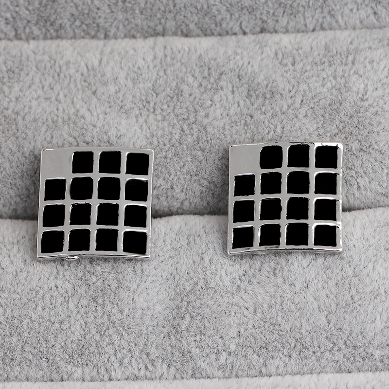 Gemelos Классическая Серебряная черная фибра Мужская запонка роскошный подарок на