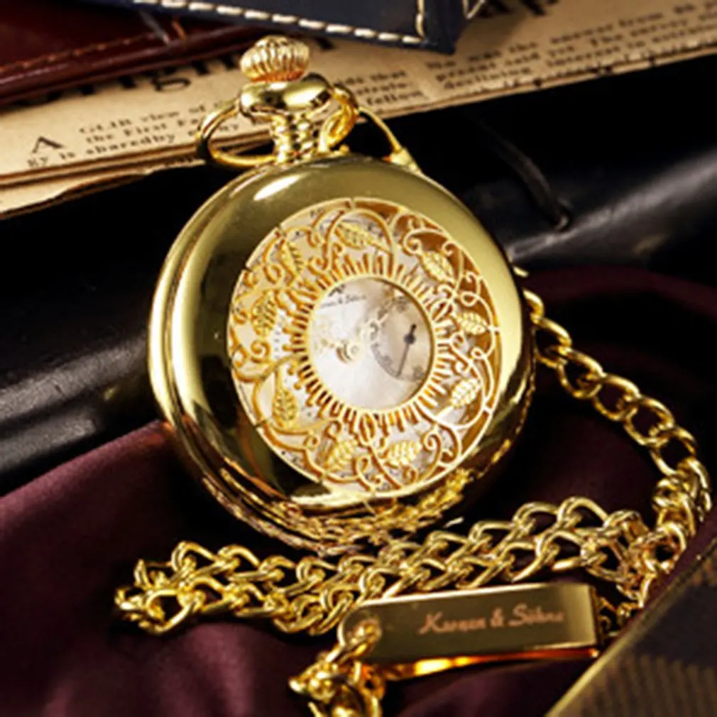 

Pocket Watch Creative Hollow Quartz Pocket Watch Unique Skeleton Case Exquisite Fashion Pocket Watch Universal for Women Men