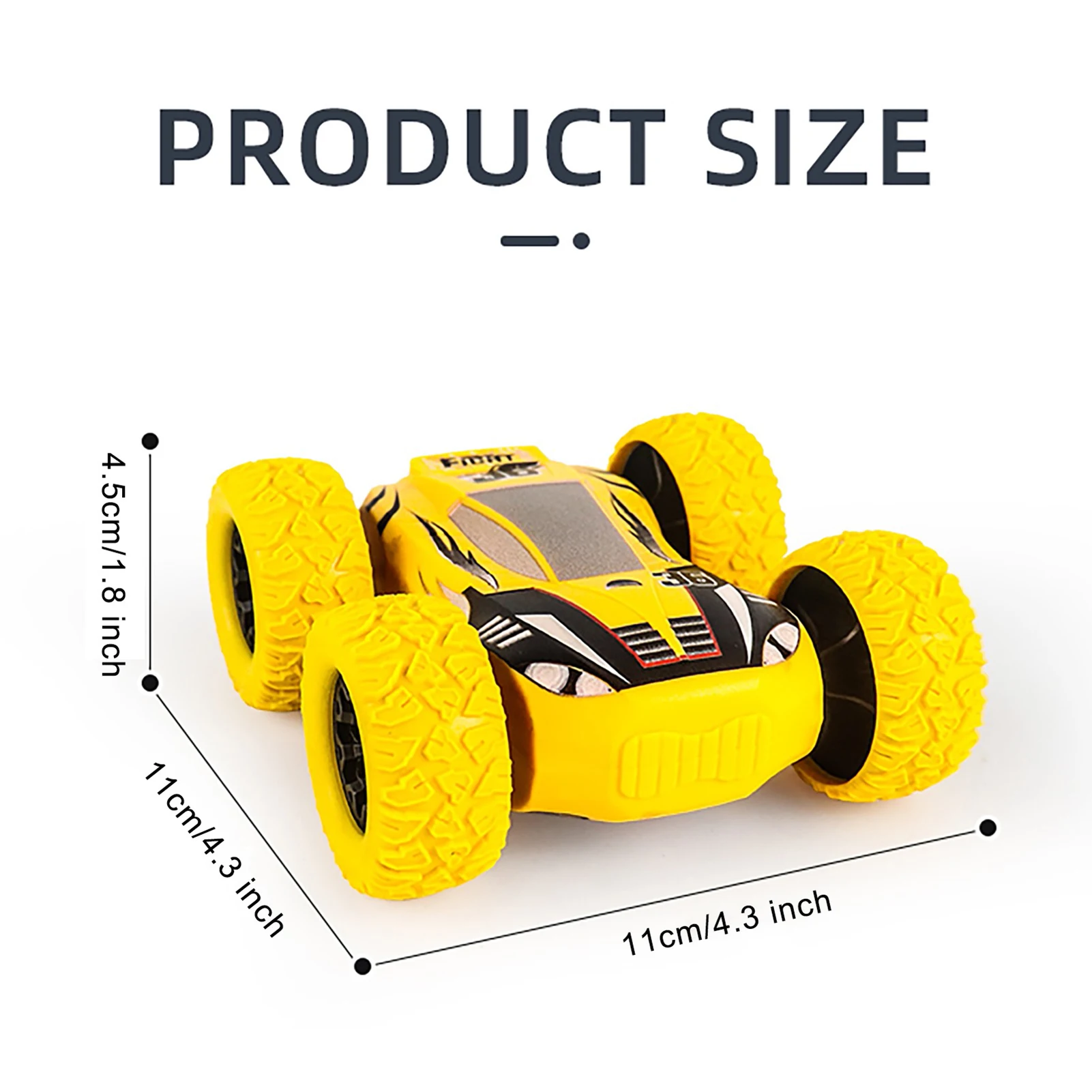 

New Mini Inertial Vehicle Four-Wheel-Drive Plastic Children Toy Pull Back Car Toy 360 Rotating Stunt Vehicle Gifts For Kids Boy