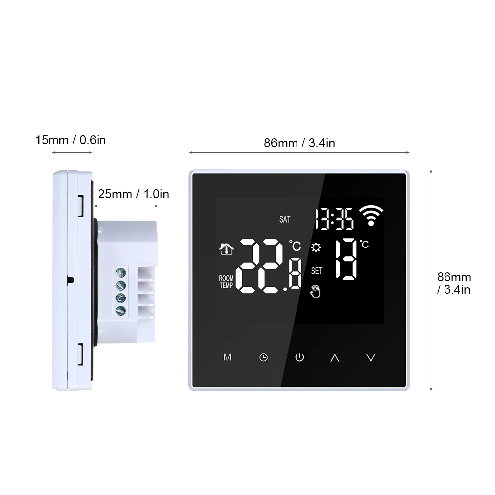 New WiFi Smart Thermostat Temperature Controller for Water/Electric floor Heating Water/Gas Boiler Works with Large LCD Screen |
