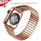 Эластичный металлический браслет на петле 38 мм 42 мм для Apple Watch, версии 6SE54 40 мм 44 мм нержавеющая сталь браслет для наручных часов iwatch 321 ремешок для наручных часов