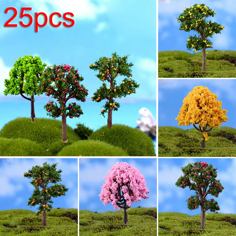 Пластиковые модели деревьев манго оранжевый розовый желтый 25 шт Моделирование