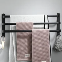 towel rack matte black 30 50 cm towel hanger wall mounted towel holder space aluminum multilayer bar rail bathroom accessories