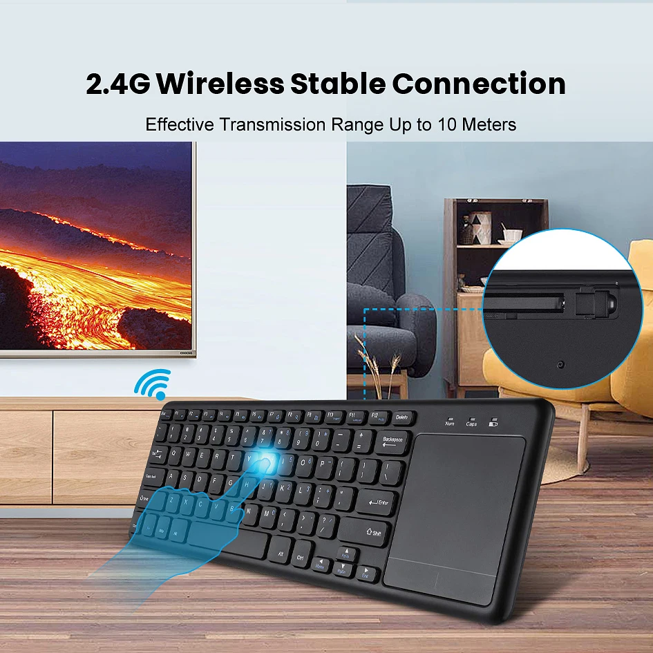 avatto whisper quiet 2 4ghz wireless multimedia office keyboard with touchpad mouse combo for windows pcsmart tvandroid box free global shipping