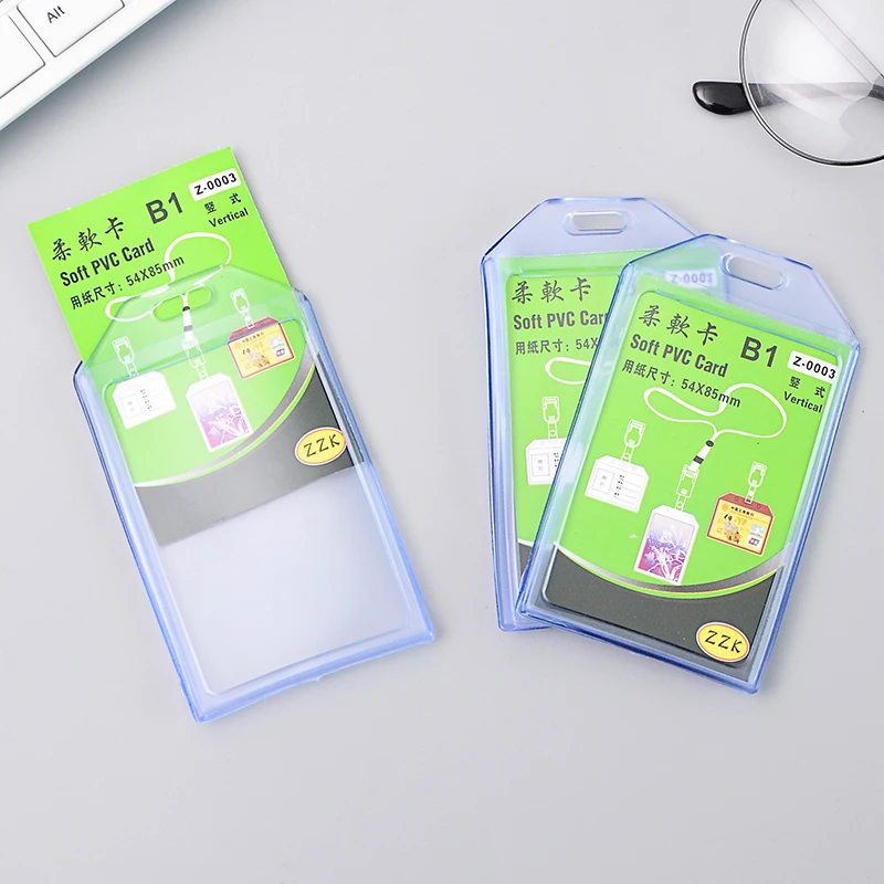 

5Pcs/Set Plastic ID Card Badge Holders Creative Exhibition Name Card Holders Transparent Stationery Badge School Office Supplies