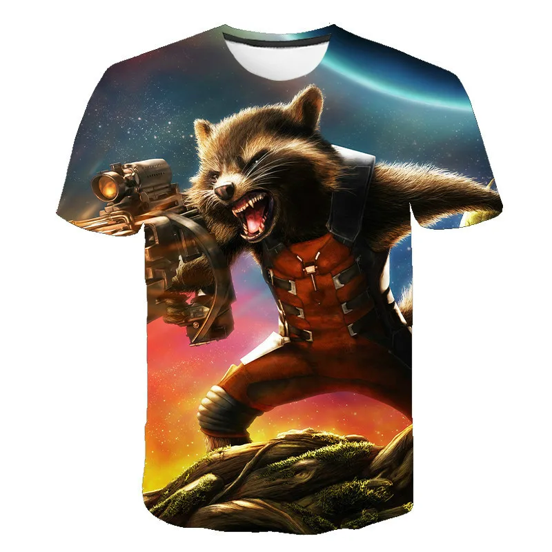 

Boys and girls 3D printed short-sleeved T-shirt 2021 new children's summer street animation T-shirt