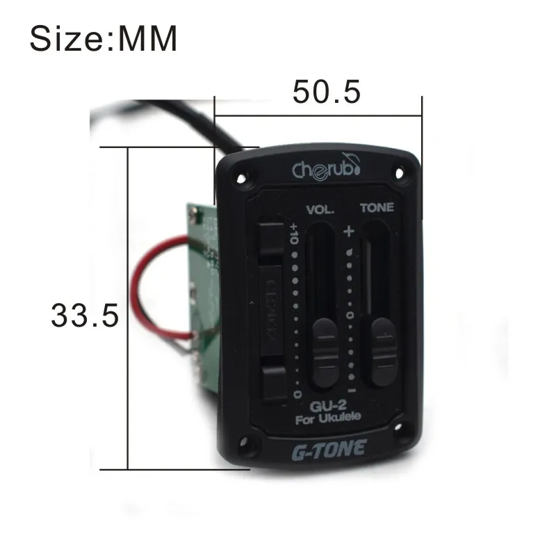 

Cherub GU2 G-Tone Series Acoustic Ukulele Preamp Piezo Pickup EQ Equalizer Black