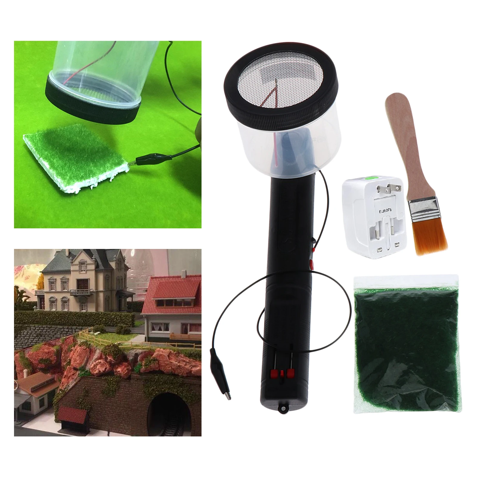 

Static Grass Applicator Electrostatic Flocking Machine with 30g Grass Powder for Railway Terrain Modeling Diorama