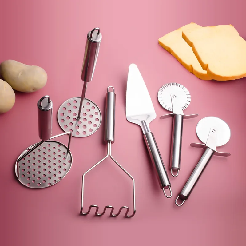 Kitchen Simple Baking Tools Set Pizza Cutter+Cake Shoveling+Potato Press DIY Pastry Cake Decorating Accessories | Дом и сад