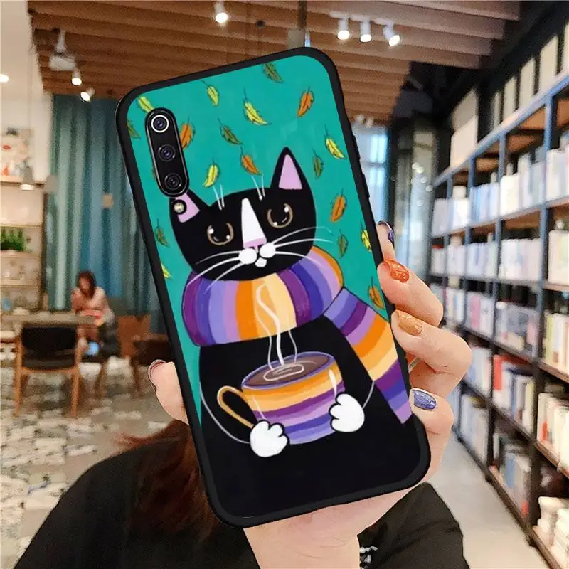 

Cute Latte Acrylic Coffee Milk Drink Bottle Cat Phone Case For Xiaomi Redmi 7 9t 9se k20 mi8 max3 lite 9 note 8 9s 10 pro