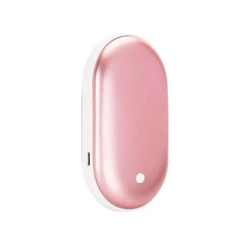 2 в 1 USB аккумуляторная грелка для рук 3600mA Мобильная мощность 5 мини розовое