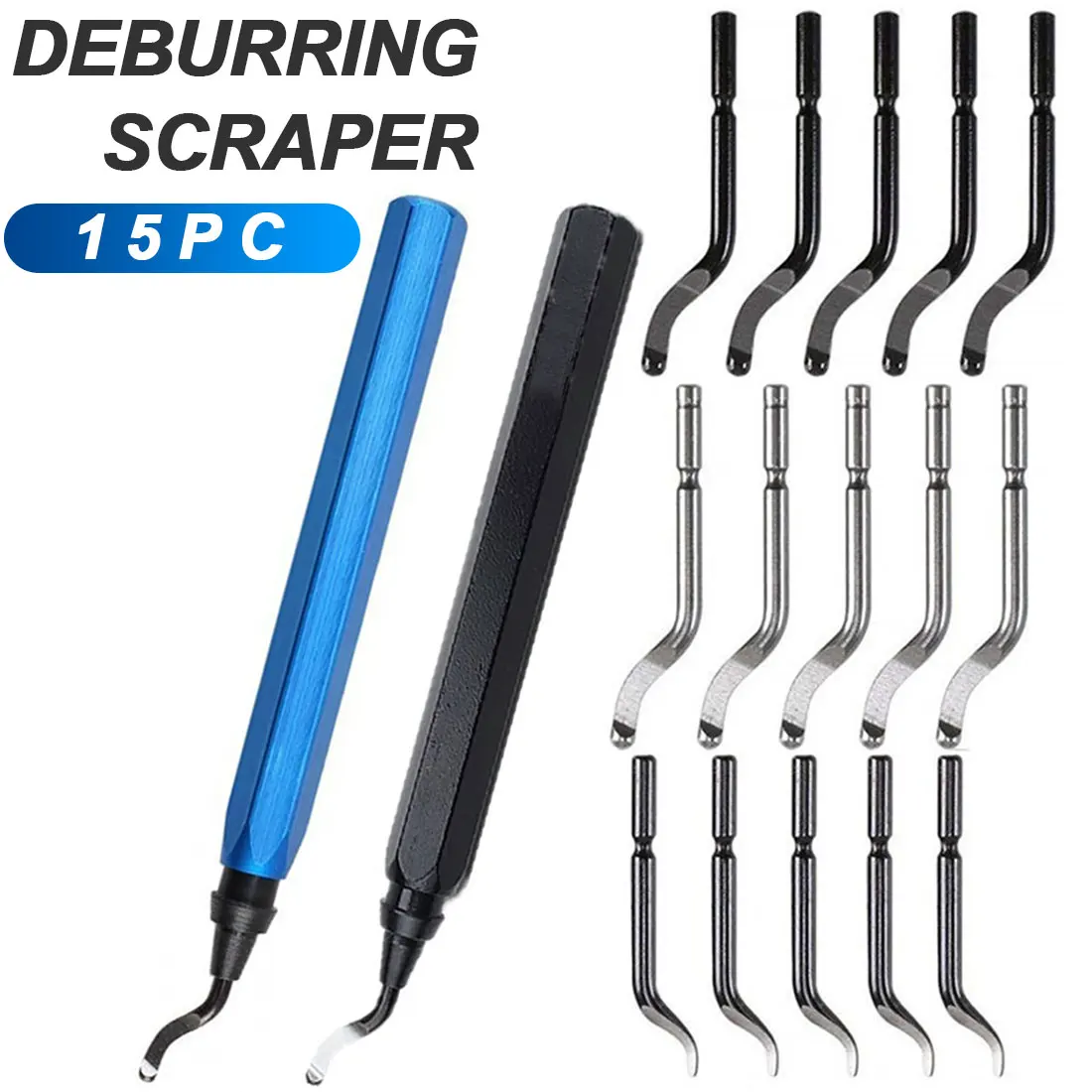 

Rotating Remover Deburring Blade Handling Burr Metal Repair Deburring Tool 15 Pieces Router Bit Manual Deburring Wood Plastic
