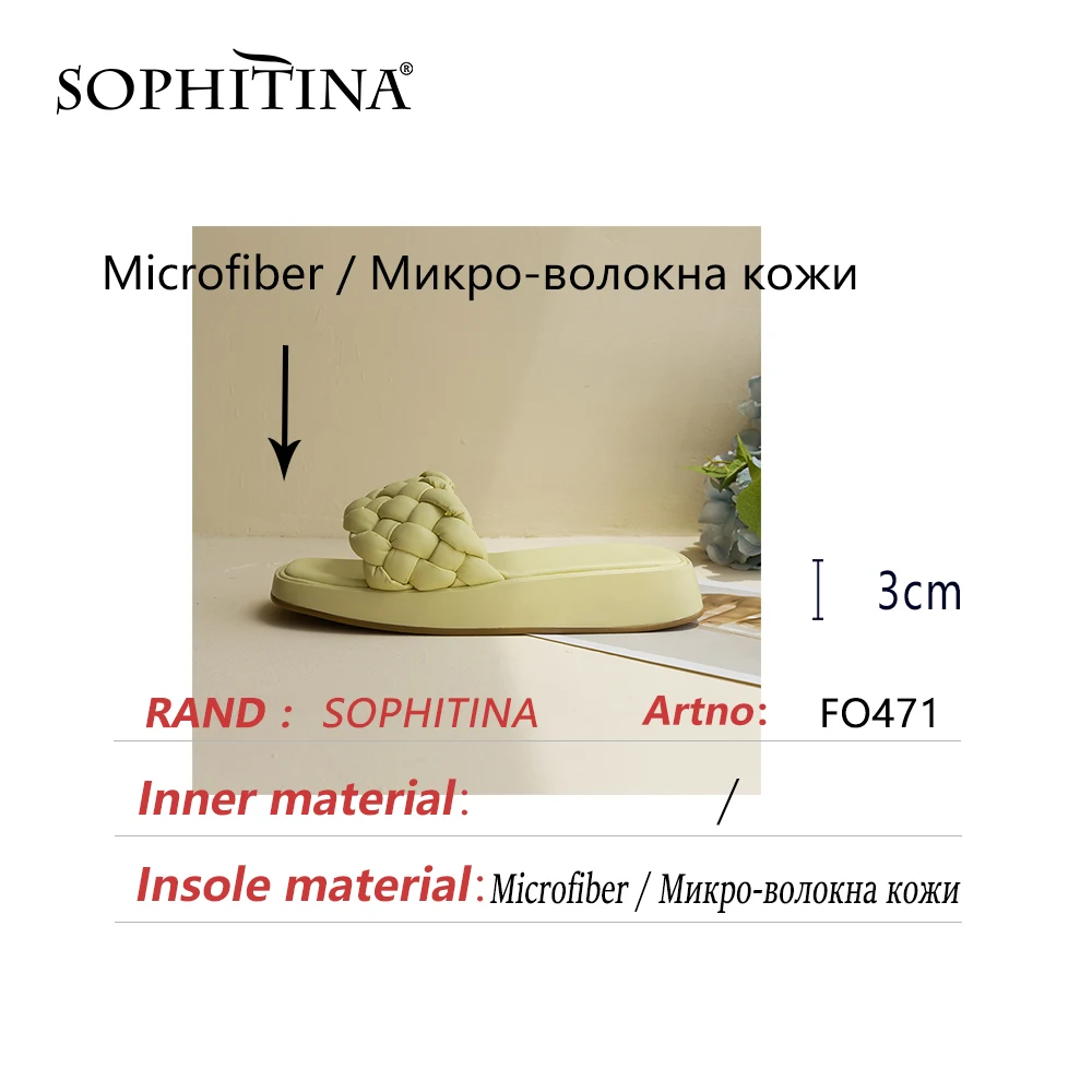 

SOPHITINA Summer Women Shoes Sandals Platform Fashionable Casual Square Toe Stylish New Weave Comfort Soft Modern Shoes FO471