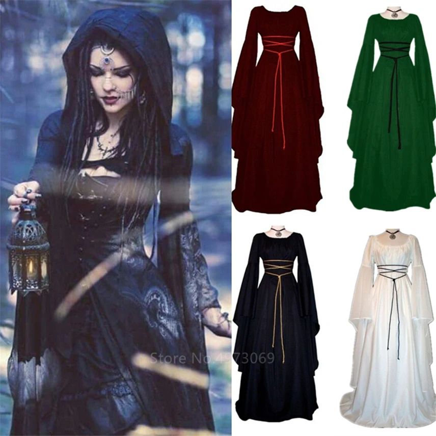 Vestido de bruja Medieval para mujer, ropa de actuación para fiesta de carnaval, Halloween, Edad Media, disfraces de novia vampiro, novedad de 2022