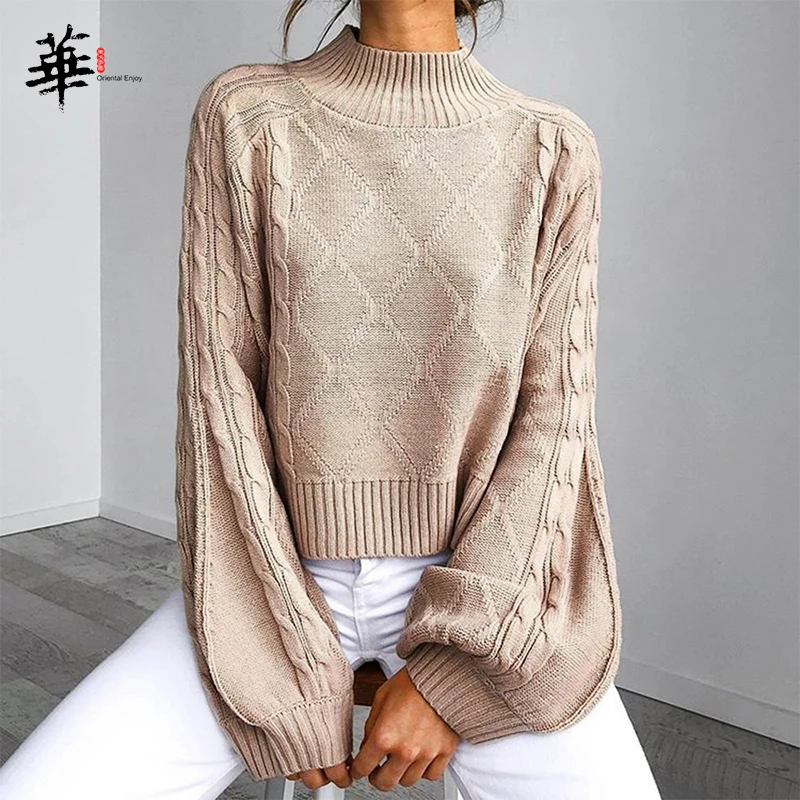 Autumn Winter Clothes Women 2019 Turtleneck Sweater Pullover Female Jumper Long Sleeve Oversized Knitted Sweaters | Женская одежда