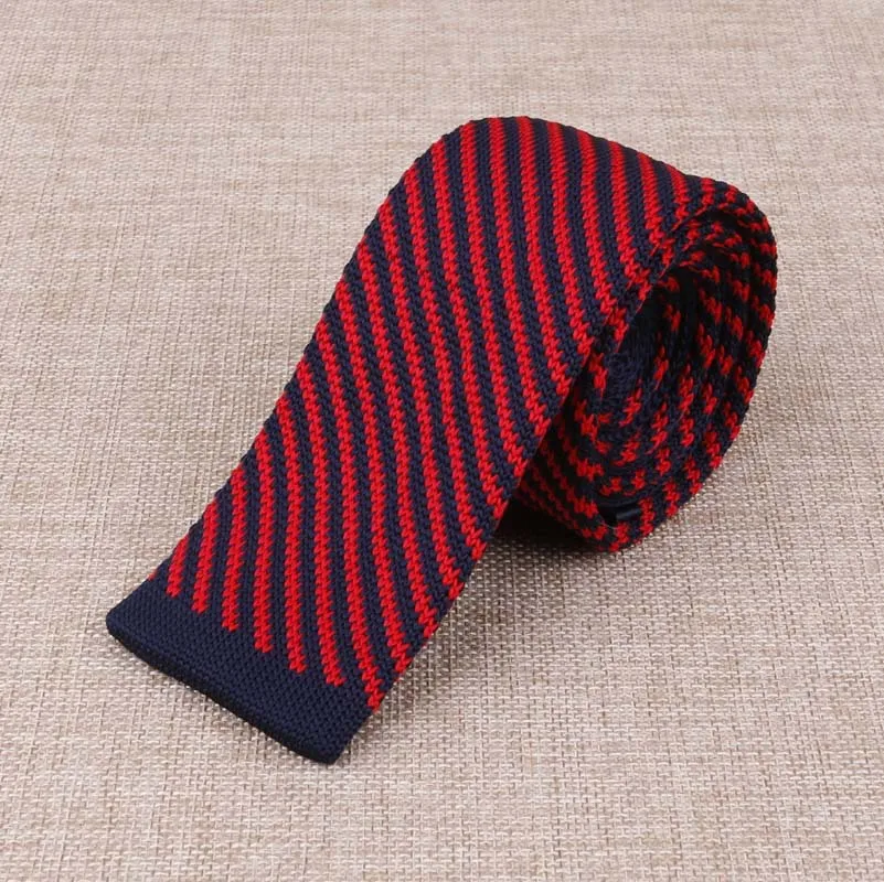 

5cm Knitted Ties for Men Polyester Woven Skinny Necktie Business Handmade Slim Neck Tie Knitting Necktie Custom Logo