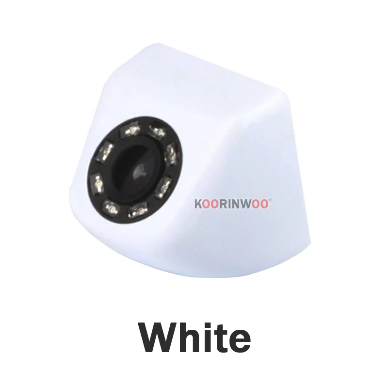 White Koorinwoo CCD HD переключение 8 инфракрасных огней автомобиля камера заднего вида/Фронтальная форма камеры/боковая камера Резервное копирование парктроник видео - Название цвета: White