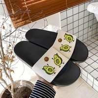 shoes for women 2021 kawaii harajuku avocado pattern cute printed shoes funny indoor bedroom home shoes ladies