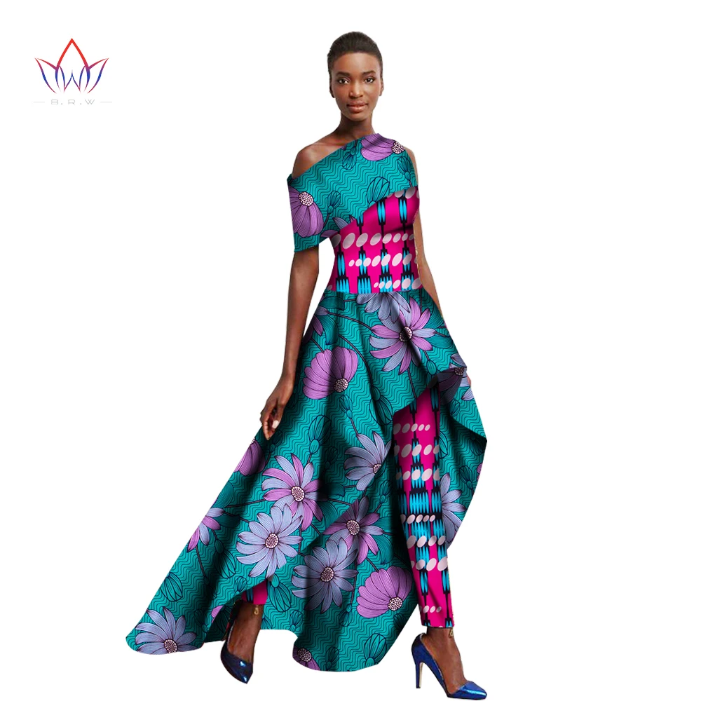 

Spring Ankara Fashions Traditional African Clothing for Women Long Dresses + Long Pants Originality Women Pants Suit WY1364
