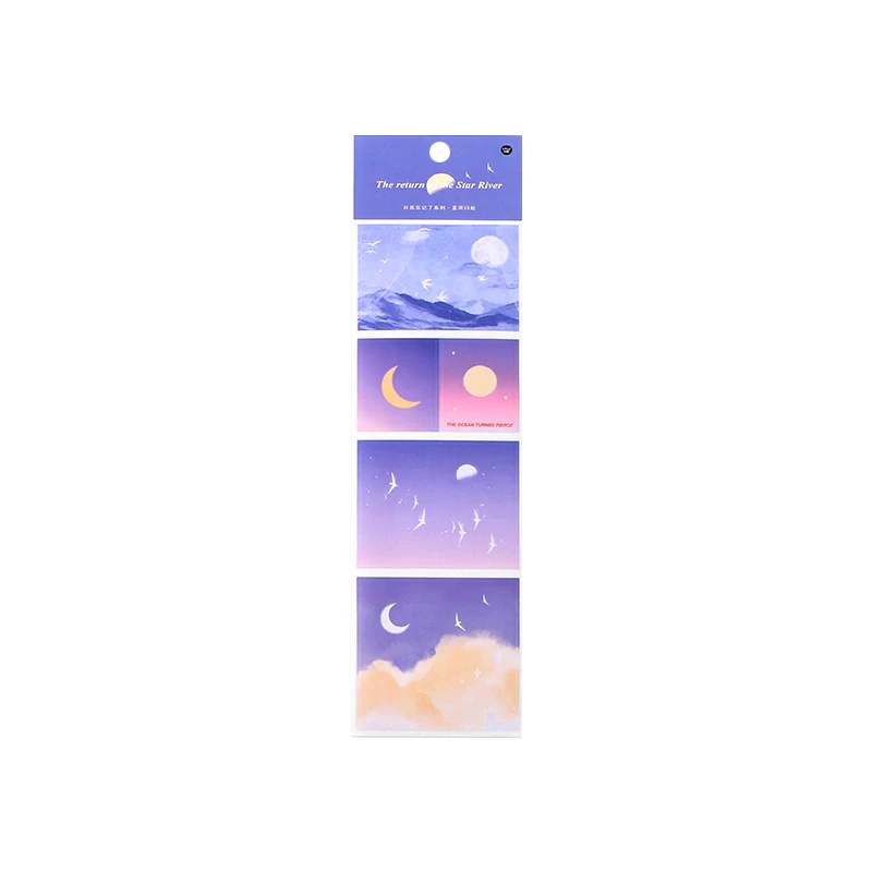 

2Pcs/pack Moon Stickers INS style Romantic Various Solid Color Sticker Flakes Scrapbooking Decorative Stationery Sticker