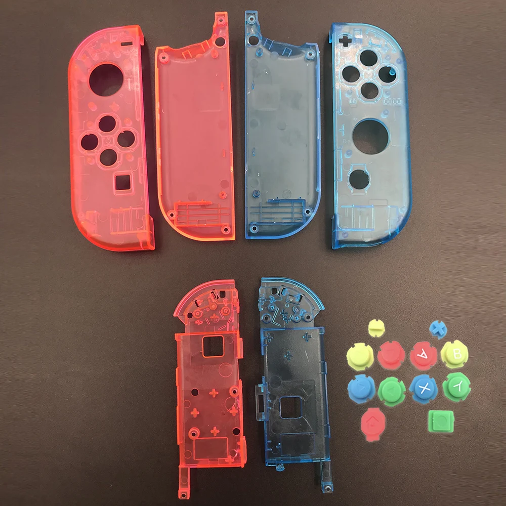 10 комплектов пластиковый чехол Joy Con для nintendo Switch, прозрачный пользовательский контроллер, цветные кнопки