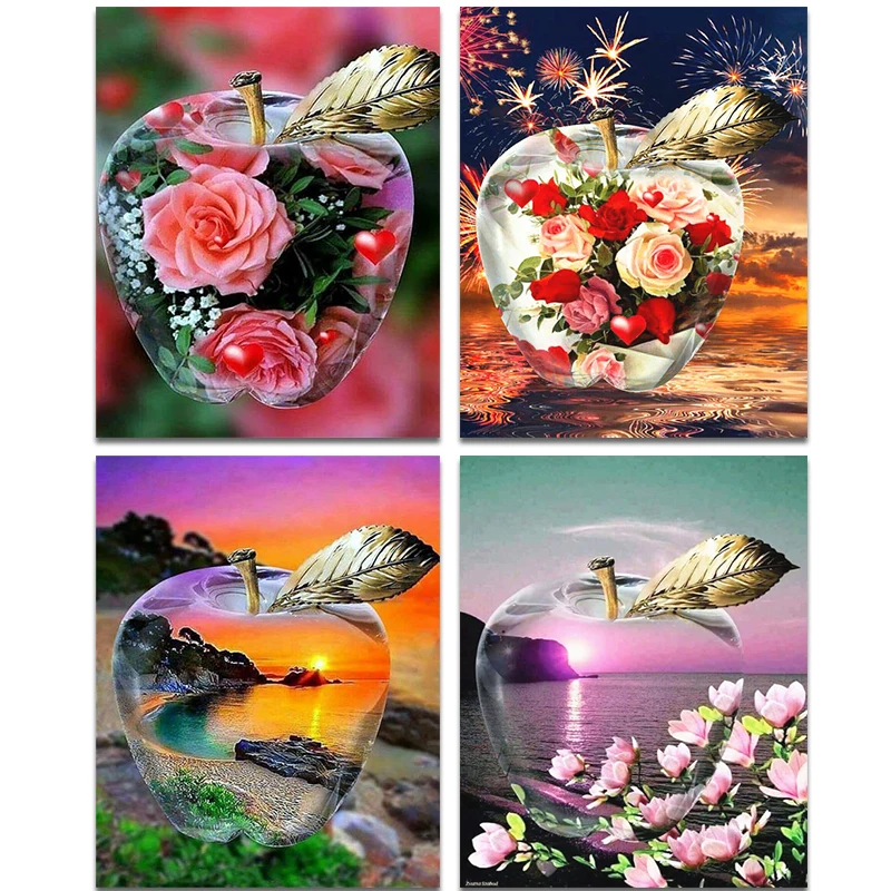 

Muxun Diy Diamond Embroidery Rose Diamond Painting Flower Full Diamond Natural Diamond Mosaic Cross Stitch Home Decoration Gift