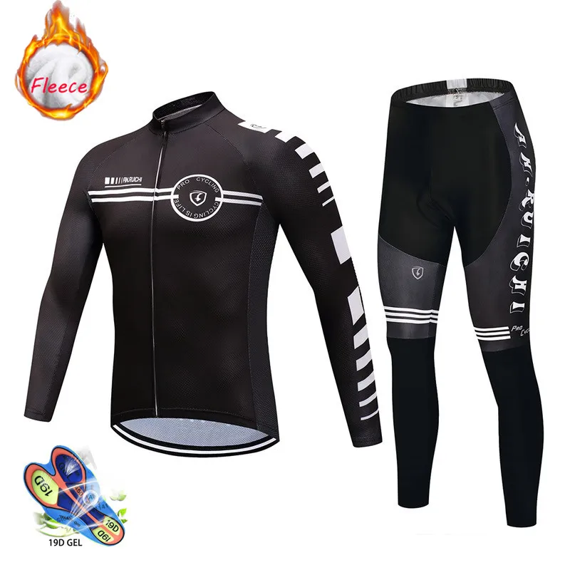 long cycling set 10 Новинка, зимний термальный флисовый комплект Джерси для велоспорта, дышащий, Ropa Ciclismo, мужская одежда с длинным рукавом для горного велосипеда, одежда для занятий спортом на открытом воздухе - Цвет: long cycling set 10