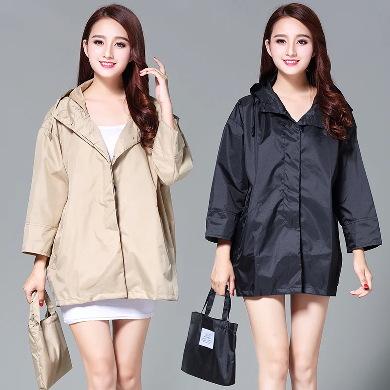 Женская куртка модная однотонная короткая дождевая уличный водонепроницаемый